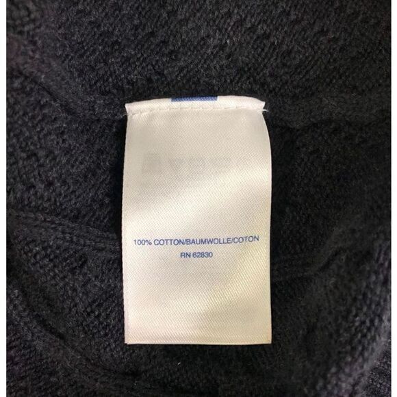 Lands' End Sz M Women's Navy Blue Chunky Knit Long Sleeve Turtleneck Sweater - Picture 8 of 9